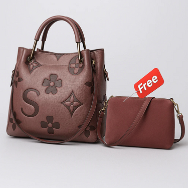 Baroque Flora Embossed Leather Tote